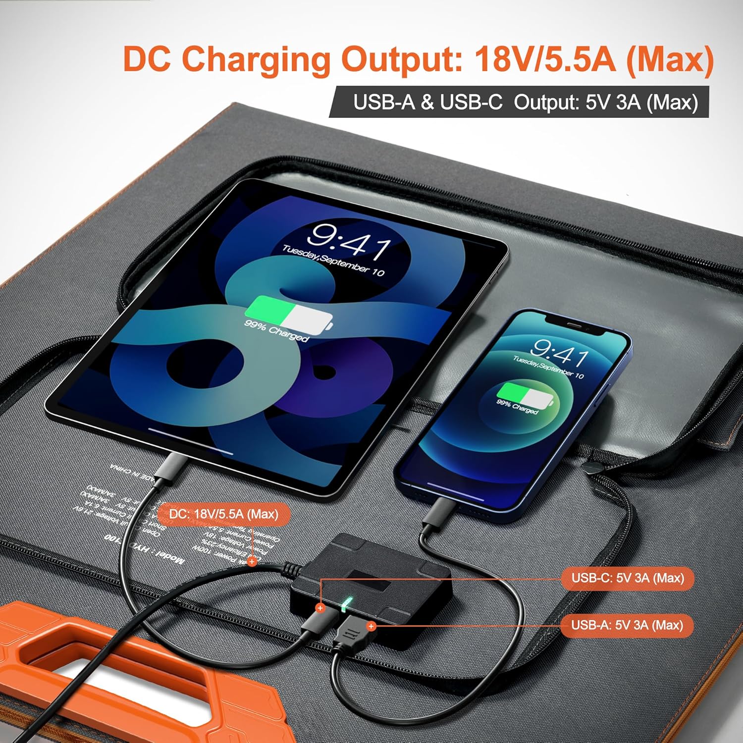 100W Portable Solar Panel 24%  - огляд і ціна Solar Charger Panel Foldable