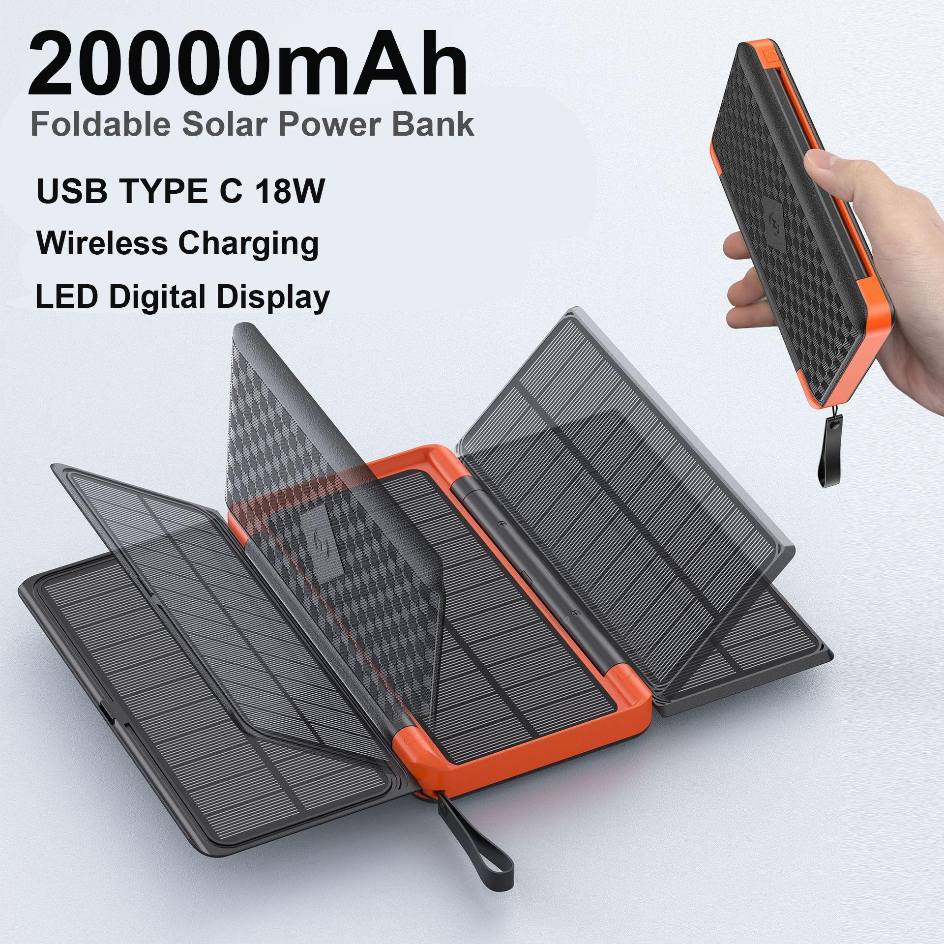 20000mAh outdoor  Solar Power  - огляд і ціна Solar Charger Panel Foldable