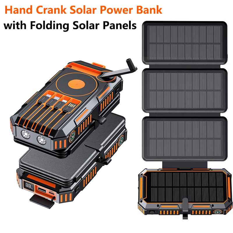 20000mAh Hand Crank Solar Powe - огляд і ціна Solar Charger Panel Foldable