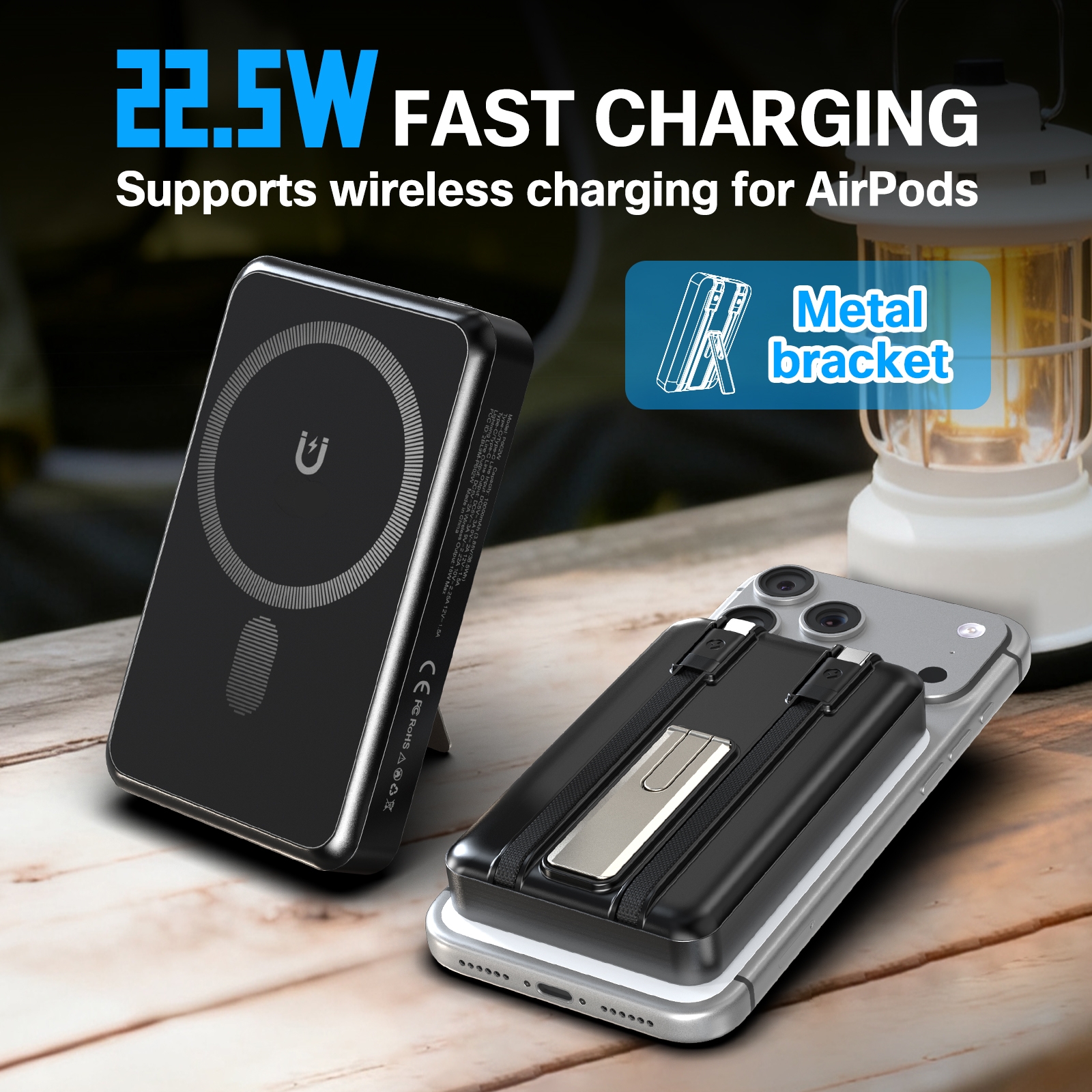 10000mAh Magnetic Wireless Pow - огляд і ціна Solar Charger Panel Foldable