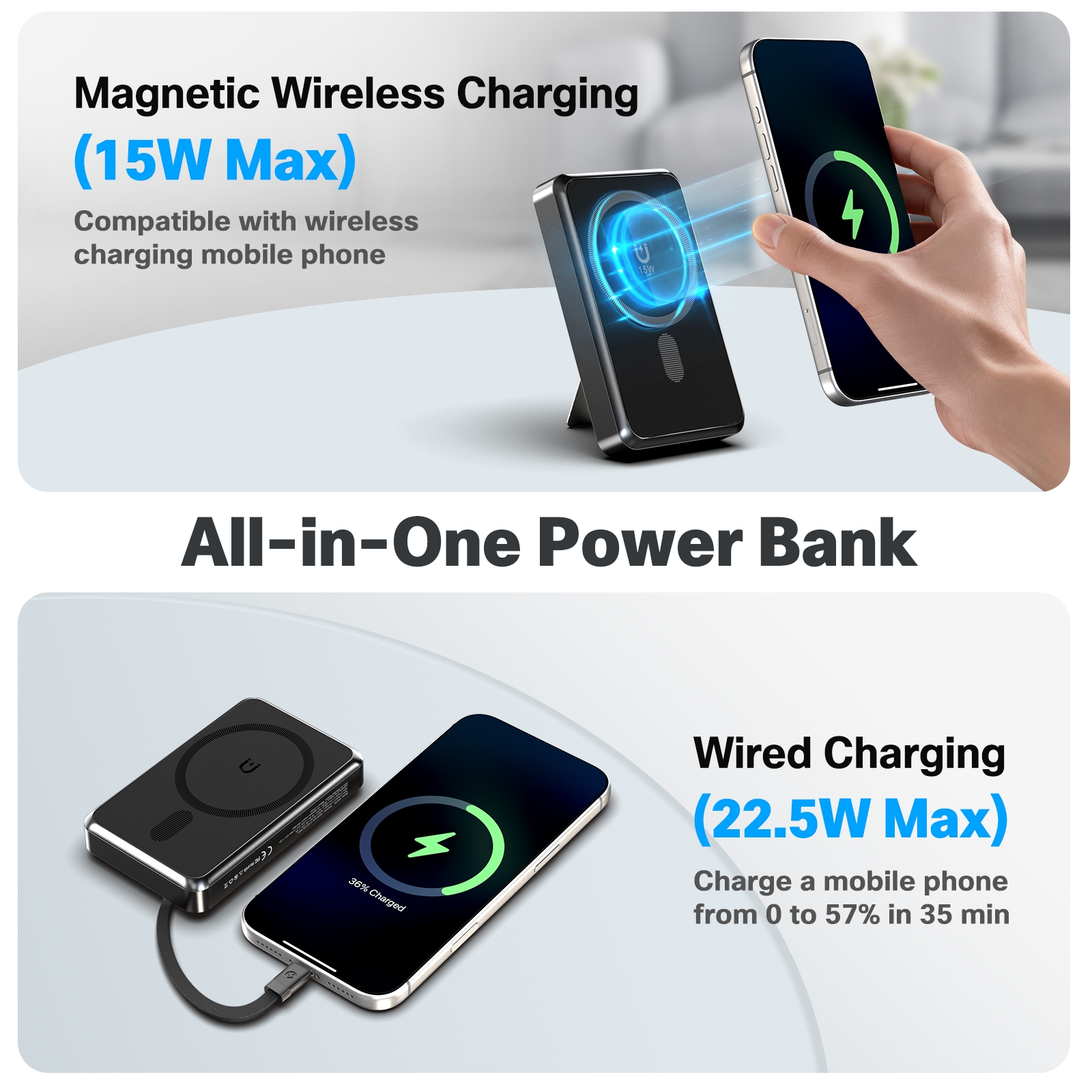 10000mAh Magnetic Wireless Pow - огляд і ціна Solar Charger Panel Foldable