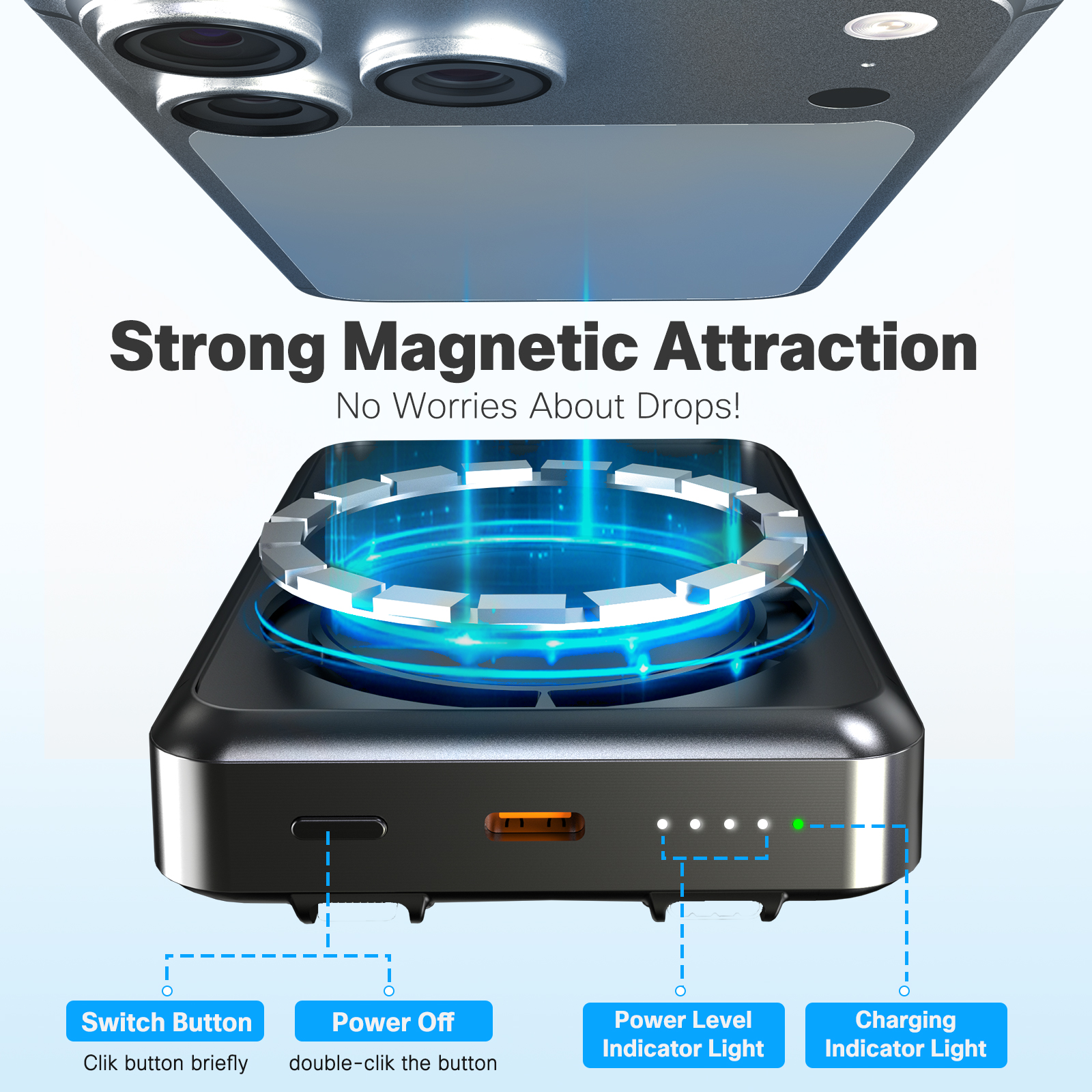 10000mAh Magnetic Wireless Pow - огляд і ціна Solar Charger Panel Foldable