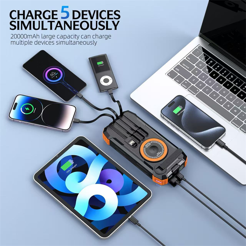 20000mAh Hand Crank Solar Powe - огляд і ціна Solar Charger Panel Foldable